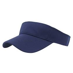 Mützen Von Für Frauen Sonnenschutz Sportvisier Strand verstellbare Hutkappe Visier-Golf-Baseballmützen Klein Cap Kinder (Navy, One Size) von KEHUAN