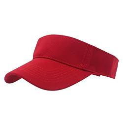 Mützen Von Für Frauen Sonnenschutz Sportvisier Strand verstellbare Hutkappe Visier-Golf-Baseballmützen Klein Cap Kinder (Red, One Size) von KEHUAN