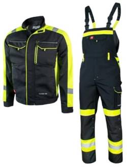 KEILOR Arbeitsoverall-Set Herren Arbeitsjacke und Latzhose mit Kniepolstertaschen Herren Latzhose Schutzanzug Arbeitsanzug Schutzanzug, strapazierfähige Arbeitskleidung Größe 46 von KEILOR