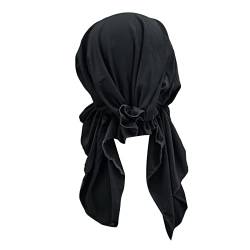 Chemo Krebs Cap Baumwolle Schal Kopftuch Schlafmütze Solid Mützen Plissierte Beanie-Mütze Unterschal Hijab Cap Mütze Kopfwickel Afrikanischer Turban Vorgebunden Beanie Mütze von KEIZHUONIQIU
