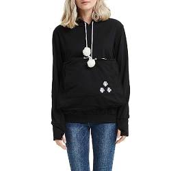 KEIZHUONIQIU Damen Hoodies mit Katze Hundetasche Kapuzenpullover Sweatshirts Langarm Pulli Kapuzen Niedliche Kängurus Tasche Katzenpulli Große Größen Sweater Herbst Winter von KEIZHUONIQIU