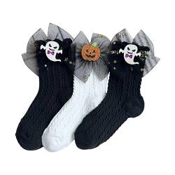 KEIZHUONIQIU Halloween-Socken Weihnachten Festlicher Socken Fledermaus Socken Warme Kindersocken Kinder Weihnachten Lustige Socken Jungen & Mädchen Kuschelsocken von KEIZHUONIQIU
