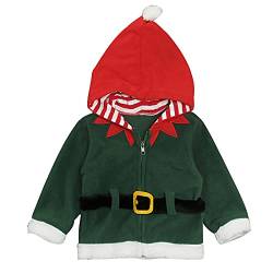 KEIZHUONIQIU Kleinkind Baby Mädchen Weihnachten Umhang Jacke Fleece Santa Santa Cloak Schal Kapuzenmantel Poncho Schneeanzug Outwear von KEIZHUONIQIU