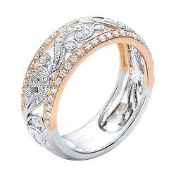 KEIZHUONIQIU Luxus-Diamanten Rround-Ausschnitt-Blumen-hohler Ring-Damen-Schmucksache-Geschenk 7 Rings Clean (Silver, 10) von KEIZHUONIQIU