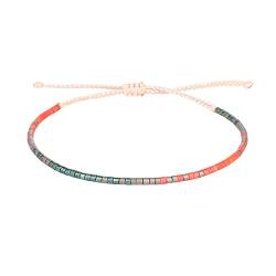 KELITCH Boho-Farbe Kristall Shell Perlen Freundschaft Armbänder Handgemachte Strand Armband Armreifen Schmuck Für Frauen (Farbe A) von KELITCH