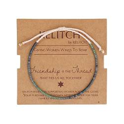 KELITCH Boho-Farbe Kristall Shell Perlen Freundschaft Armbänder Handgemachte Strand Armband Armreifen Schmuck Für Frauen (Farbe C) von KELITCH