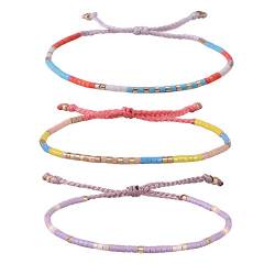 KELITCH Damen Freundschaft Armbänder Miyuki Perlen Strang Armbänder Handgefertigt Mode 3 Pcs Pearl Armbänder Armreifen von KELITCH