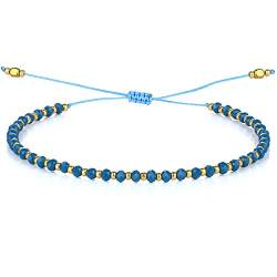 KELITCH Kristall Perlen Armbänder Handgewebte Seil Strang Armbänder Mode Frauen Armreifen Neu (Dull Blue 17K) von KELITCH