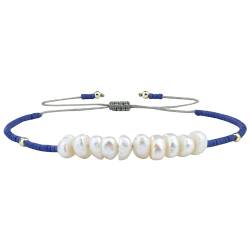 KELITCH Natürlichen Muschelperlen Armbänder Damen Freundschaftsarmbänder Miyuki Perlen Armbänder (Blau E) von KELITCH