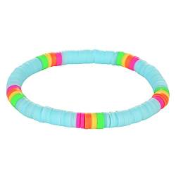 KELITCH Neue Heishi Perlen Armbänder BOHO Multi Color Stretch Armbänder Schöne Strand Armreifen Schmuck Für Frauen (Hellblau 6I) von KELITCH