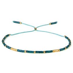 KELITCH Neue Miyuki Seed Bead Wrap Armbänder Gewebte böhmische Freundschaftsarmbänder Armreifen für Damen (Dunkelgrün 1L) von KELITCH