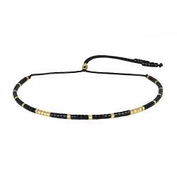 KELITCH Neue Miyuki Seed Bead Wrap Armbänder Gewebte böhmische Freundschaftsarmbänder Armreifen für Damen (Schwarz 1C) von KELITCH