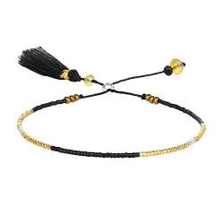 KELITCH New Friendship Bracelets Gewebter Strang Miyuki Perlen Armbänder Für Frauen Armbänder Armreifen (Schwarz) von KELITCH