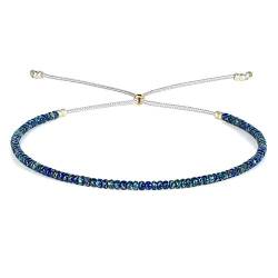 KELITCH Runden Wulstig Armband Handgefertigt Bunt Strang Armband Geflochten Armband für Frau (Blau Venen Ein) von KELITCH
