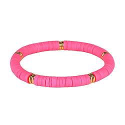 KELITCH Stretch Armbänder Stapelbarer Regenbogen HEISHI Perlen Armbänder Elastic Friendship Armbänder Boho Summer Beach Schmuck (01E) von KELITCH