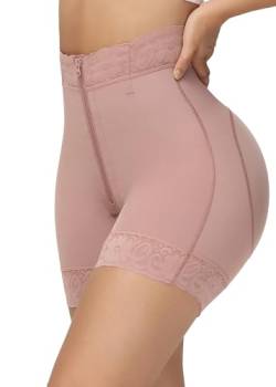 Kellylee Shapewear für Frauen Bauchkontrolle Hohe Taille Butt Lifter Panties Kompressionsshorts nach der Geburt Unterwäsche Boyshorts, Rosenbraun, S von KELLYLEE