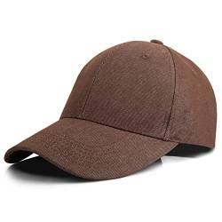 KELOYI Baseball Cap Herren Kappe Damen Denim Verstellbar Basecap Retro Baumwoll Kappen Vintage Braun Frauen Atmungsaktiv Polo Golf Männer Running Kappies von KELOYI