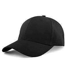 KELOYI Baseball Cap Herren S-M Basecap Damen Sommer Schwarz Baseballkappe Kappe Sonnenhut Baumwolle Atmungsaktiv Outdoor Running von KELOYI