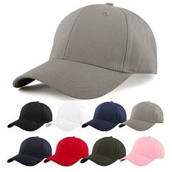 KELOYI Basecap Herren Sommer Damen Grau Baseball Cap Verstellbare Atmungsaktiv Kappe Baumwolle Outdoor Activity von KELOYI