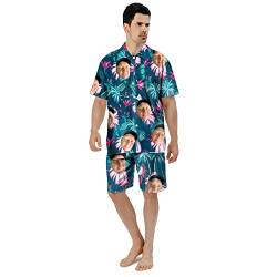 Benutzerdefinierte Gesicht Sommer Hawaii-Hemd | Personalisierte Foto Flower Print T-Shirts | Herrenhemd für Beach Party von KEMEILA