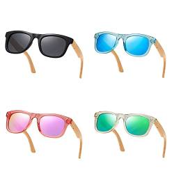 Personalisierte Kinder-Sonnenbrille, gravierte Holz-Sonnenbrille für 6–12 Jahre, Blumenmädchen-Sonnenbrille, Hochzeitsfeier Geschenk, Rosa, Schwarz, Blau, Grün von KEMEILA