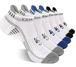 KEMISANT Sneaker Socken 6 Paar, Socken Herren Sportsocken Laufsocken Knöchelsocken Kurzsocken,Atmungsaktive Anti Schweiß,6Paare-Weiß2503,39-42 EU von KEMISANT