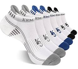 KEMISANT Sneaker Socken 6 Paar, Socken Herren Sportsocken Laufsocken Knöchelsocken Kurzsocken,Atmungsaktive Anti Schweiß,6Paare-Weiß2503,47-50 EU von KEMISANT