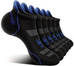 KEMISANT Sneaker Socken 6 Paare, Socken Herren Laufsocken Knöchelsocken Kurzsocken,Fußgewölbestütze Atmungsaktive Anti Schweiß(6Paare,43-46) von KEMISANT