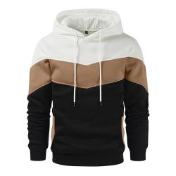 KENAIJING Herren Hoodie, Herren Sweatshirt Jacken Unisex Pullover Long Sleeve Kapuzenpullover, Schwarz weiß, S von KENAIJING