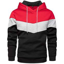 KENAIJING Herren Hoodie, Herren Sweatshirt Jacken Unisex Pullover Long Sleeve Kapuzenpullover.(Rot, L) von KENAIJING