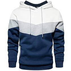 KENAIJING Herren Hoodie, Herren Sweatshirt Jacken Unisex Pullover Long Sleeve Kapuzenpullover.(Weiß, XXL) von KENAIJING