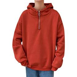 KENAIJING Herren Hoodie, Kapuzenpullover Sweatshirt Long Sleeve (Orange, M) von KENAIJING