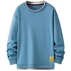 KENAIJING Herren Sweatshirt, Herren Sweatshirt Kapuzen Pullover Hoodie Casual Crew Neck Basic Style(Blau, 4XL) von KENAIJING