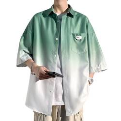 KENAIJING Herren T-Shirt, Unisex Gradient Kurze Ärmel Hemd Sommer Casual Ice Silk Tops von KENAIJING