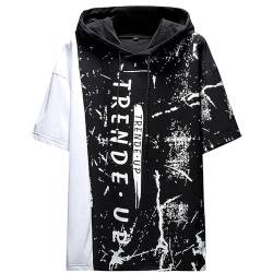 KENAIJING Herren Tshirt Japanischer Harajuku Basic Arbeits T-Shirt Herren(3XL, Schwarz) von KENAIJING