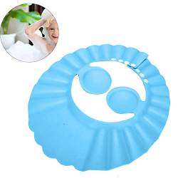 Baby Shampoo Hut, Babyparty Shampoo Badehut, Silikon Haar Sonnenschutz Gehörschutz-Hut für Kinder (Blau) von KENANLAN