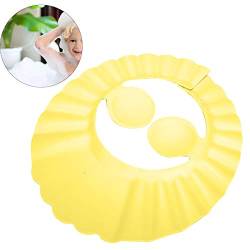 Baby Shampoo Hut, Babyparty Shampoo Badehut, Silikon Haar Sonnenschutz Gehörschutz-Hut für Kinder (Gelb) von KENANLAN