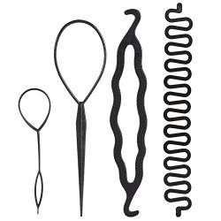 Haarflechtwerkzeug, Neue Modische Haarknotenmacher-Flecht-Styling-Werkzeuge, Haardesign-Styling-Werkzeug-Zubehör, für DIY Clip Curler Roller (Nr. 1 4PCS) von KENANLAN