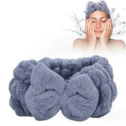 Haarschleifen Stirnband, Korallen Fleece Haarschleifen Stirnband Starke Wasseraufnahme Make-up Kosmetisches Haarband, Haarschmuck (dunstblaues Haarband) von KENANLAN