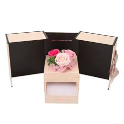 Konservierte Blumen Geschenkbox, Ewige Künstliche Blumen-Schmuck-Geschenkbox für Frauen, Mutter, Freundin, Ring-Halskette von KENANLAN