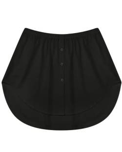 KEREDA Damen Blusenrock Hemdverlängerung Blusen Rock Unterrock Blusenverlängerung Hemdrock Unterzie Shirt Verlängerung Extender Mini Skirt,1 Stück Schwarz, EUsize38 von KEREDA