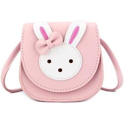 KEREDA Kinder Umhängetasche Mädchen, Niedlicher Hase CrossBody Bag, PU Leder Prinzessin Mini Taschen für Kinder Mädchen 2-10 Jahre von KEREDA