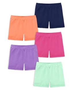 KEREDA Mädchen Radlerhose Kinder Shorts Kurze Hose Sport Baumwolle 5 Paar,D,9-10 Jahre von KEREDA