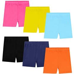 KEREDA Radlerhose Mädchen Kinder Kurze Hose Shorts Kurze Leggings Cycling Panty 2-10 Jahre 6 Paar, E, 8-10 Jahre von KEREDA