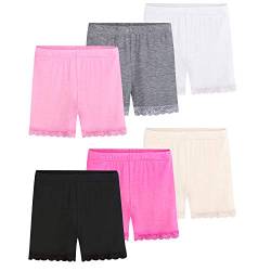 KEREDA Radlerhose Mädchen Kurze Hose Kinder Shorts Kurze Leggings Panty Spitzen 2-10 Jahre (6er-Pack), Mehrfarbig, 2-3 Jahre von KEREDA