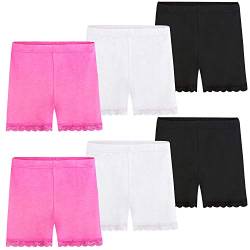 KEREDA Radlerhose Mädchen Kurze Hose Kinder Shorts Kurze Leggings Panty Spitzen 2-10 Jahre (6er-Pack), Mehrfarbig 2, 5-7 Jahre von KEREDA