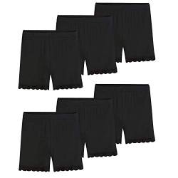 KEREDA Radlerhose Mädchen Kurze Hose Kinder Shorts Kurze Leggings Panty Spitzen 2-10 Jahre (6er-Pack), Schwarz, 2-3 Jahre von KEREDA