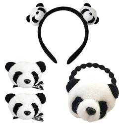 KESYOO 4Pcs Panda Stirnband Schöne Ohr Panda Stirnband Stretch Haargummi Haarschmuck für Mädchen von KESYOO