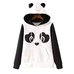 KESYOO Pullover Pullover für Frauen Niedliche Hoodies für Frauen Pullover Herbst Winter Panda Hoodies Tops Größe S Weiß Und Schwarz von KESYOO