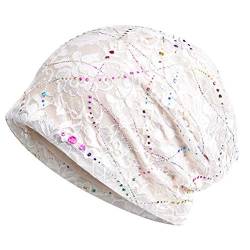 KESYOO Spitze Mütze Hut Chemo Cap Stretch Turban Schal Kopfbedeckung Sport Kopfbedeckung Stirnband Nachtschlafkappe für Frauen von KESYOO